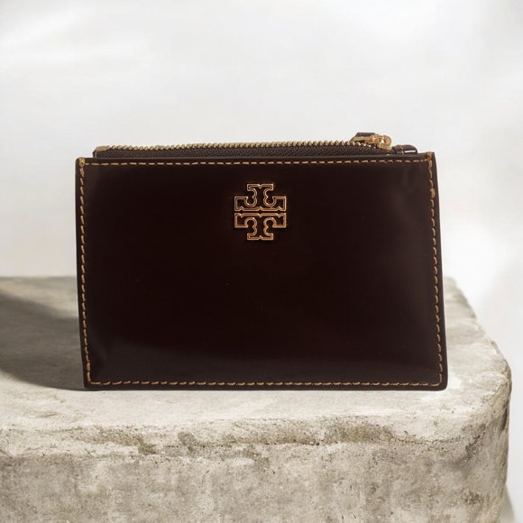 Tory Burch Brown Leather Card Holder - Picture 2 of 11